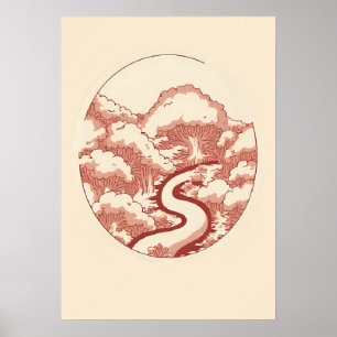 Darstellung des Roten Waldes Poster
