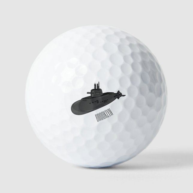 Darstellung des unterseeischen Cartoon Golfball (Vorderseite)