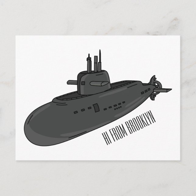 Darstellung des unterseeischen Cartoon Postkarte (Vorderseite)