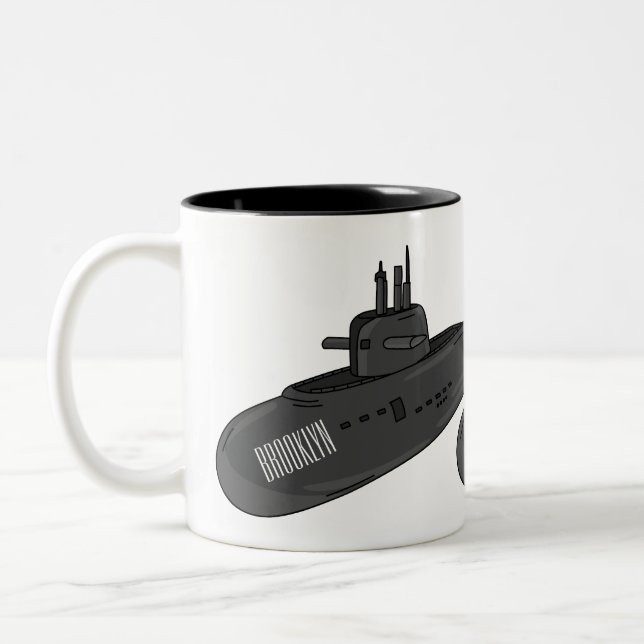 Darstellung des unterseeischen Cartoon Zweifarbige Tasse (Links)