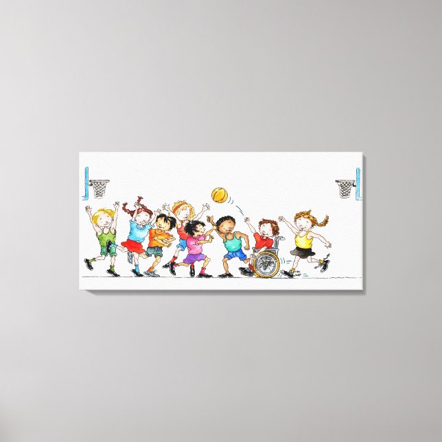 Darstellung einer Gruppe von Kindern, einschließli Leinwanddruck (Vorderseite)