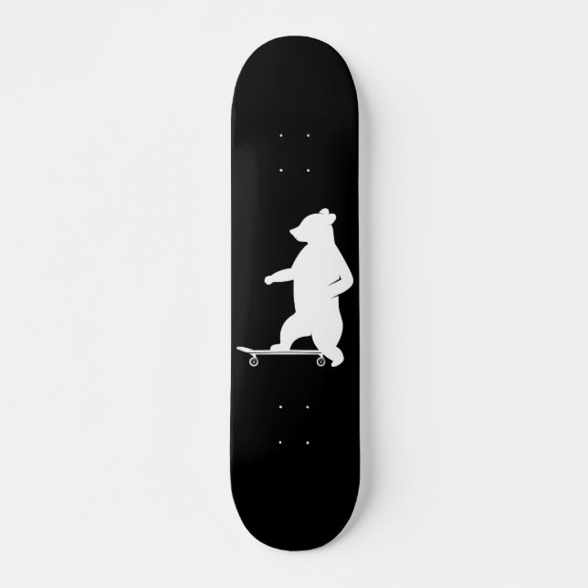 Darstellung eines Bären, der auf einem Skateboard (Vorne)