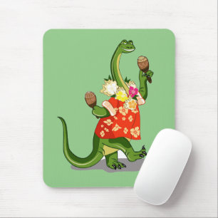 Darstellung eines Brontosaurus, der Maracas spielt Mousepad