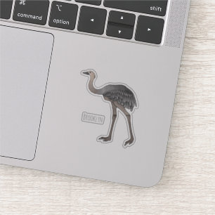 Darstellung eines größeren Rhea-Cartoon Aufkleber