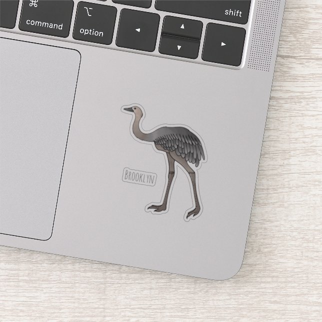 Darstellung eines größeren Rhea-Cartoon Aufkleber (Ausschnitt)
