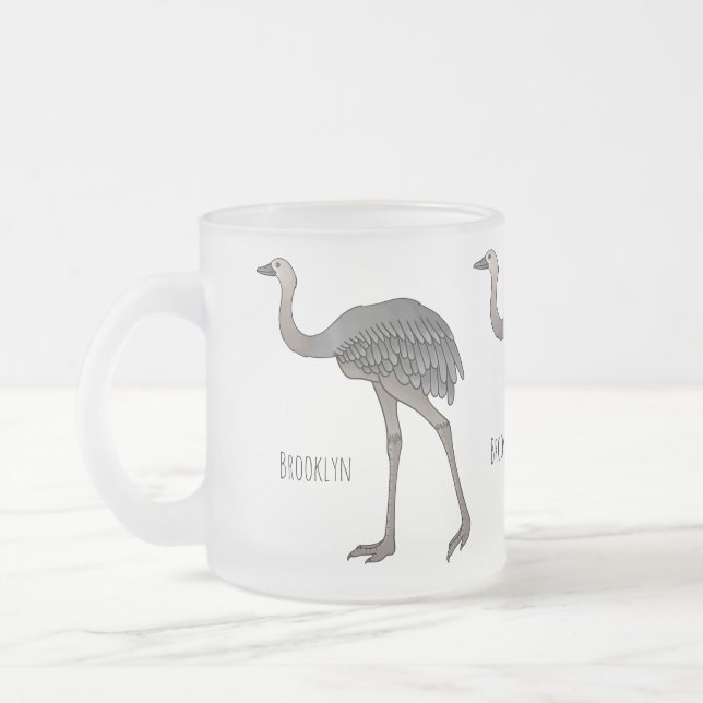 Darstellung eines größeren Rhea-Cartoon Mattglastasse (Links)