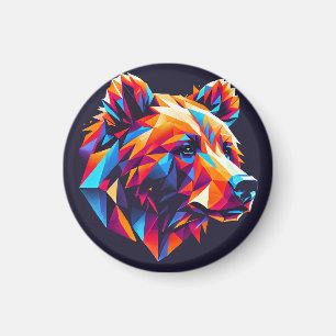 Darstellung eines lebendigen geometrischen Bären Magnet