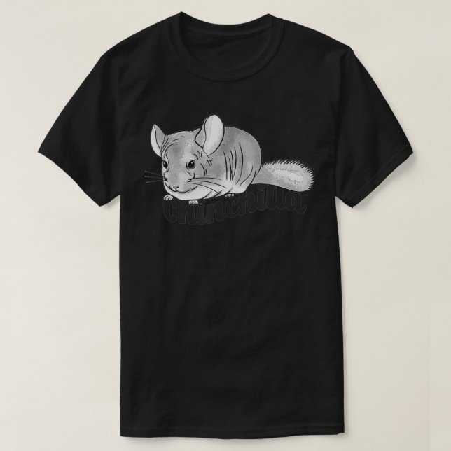 Darstellung eines niedlichen grauen Chinchillas T-Shirt (Design vorne)