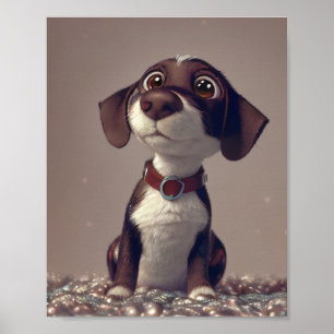 Darstellung eines Niedlichen Hundes Poster