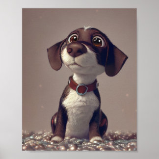 Darstellung eines Niedlichen Hundes Poster