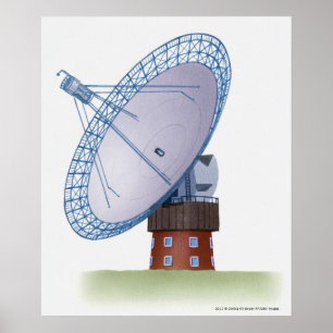 Darstellung eines Radioteleskops Poster
