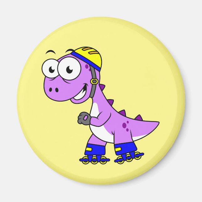 Darstellung eines Skaten Tyrannosaurus Rex. Magnet (Vorne)