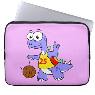 Darstellung eines Stegosaurus, der Basketball spie Laptopschutzhülle