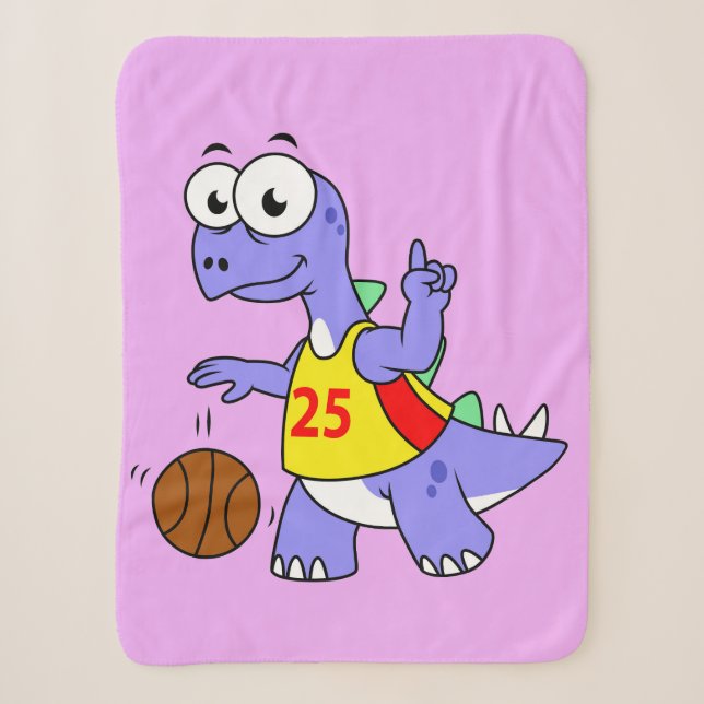 Darstellung eines Stegosaurus, der Basketball spie Sherpadecke (Vorderseite)