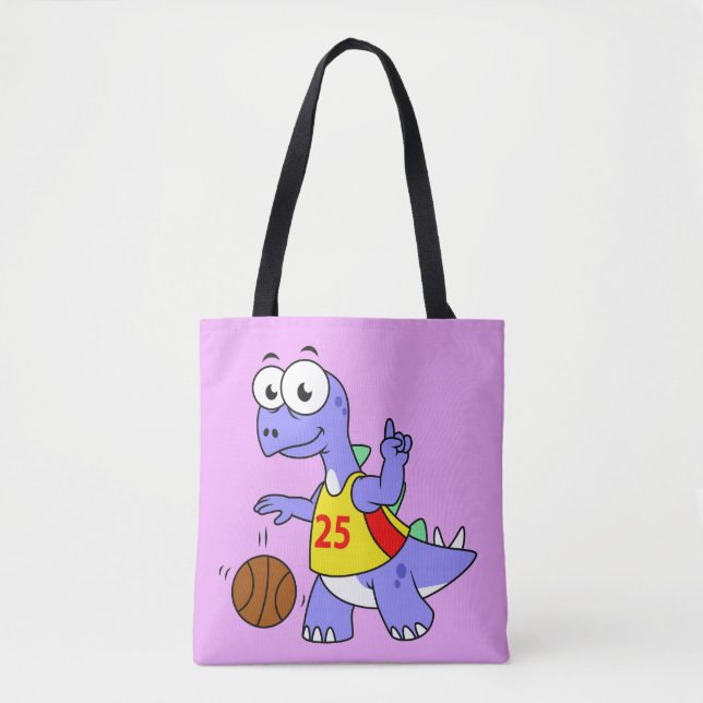 Darstellung eines Stegosaurus, der Basketball spie Tasche (Vorderseite)