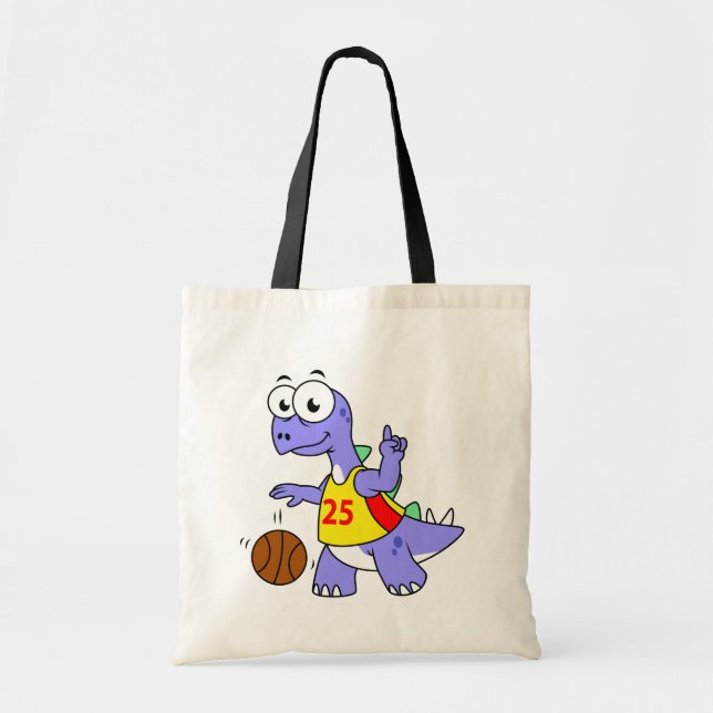 Darstellung eines Stegosaurus, der Basketball spie Tragetasche (Vorne)