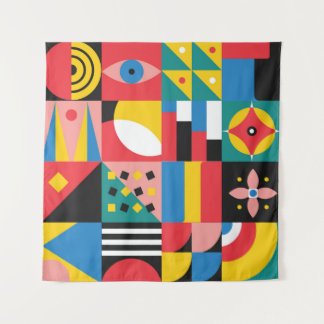 Darstellung geometrischer Formen Wandteppich