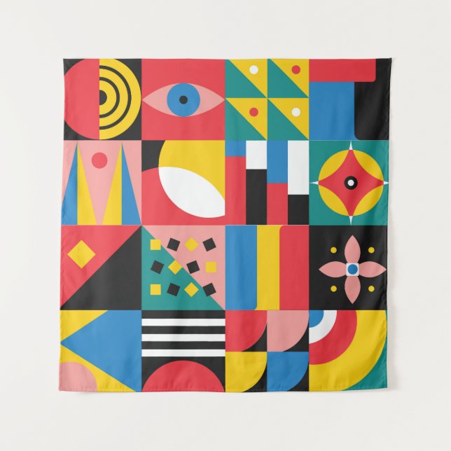Darstellung geometrischer Formen Wandteppich (Vorderseite)