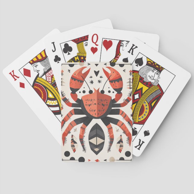 Darstellung geometrischer Roter Krebs Spielkarten (Rückseite)