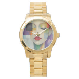 Darstellung in Farbblockrealismus Armbanduhr