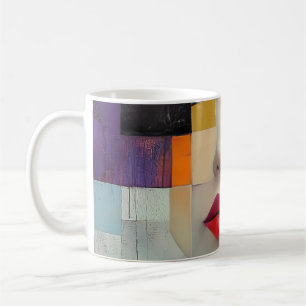 Darstellung in Farbblockrealismus Kaffeetasse