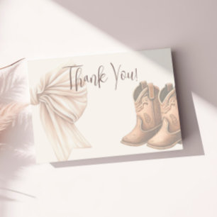 Darstellung von Beige-Stiefeln oder Bows-Aquarelle Dankeskarte