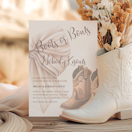 Darstellung von Beige-Stiefeln oder Bows-Aquarelle Einladung