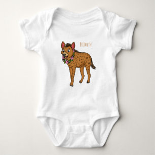 Darstellung von Cartoon in Hyena und Blume Baby Strampler