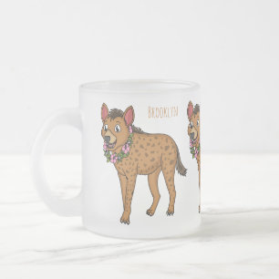 Darstellung von Cartoon in Hyena und Blume Mattglastasse