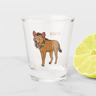 Darstellung von Cartoon in Hyena und Blume Schnapsglas