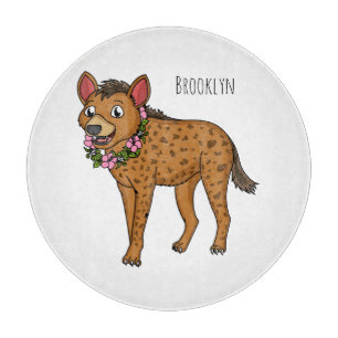 Darstellung von Cartoon in Hyena und Blume Schneidebrett