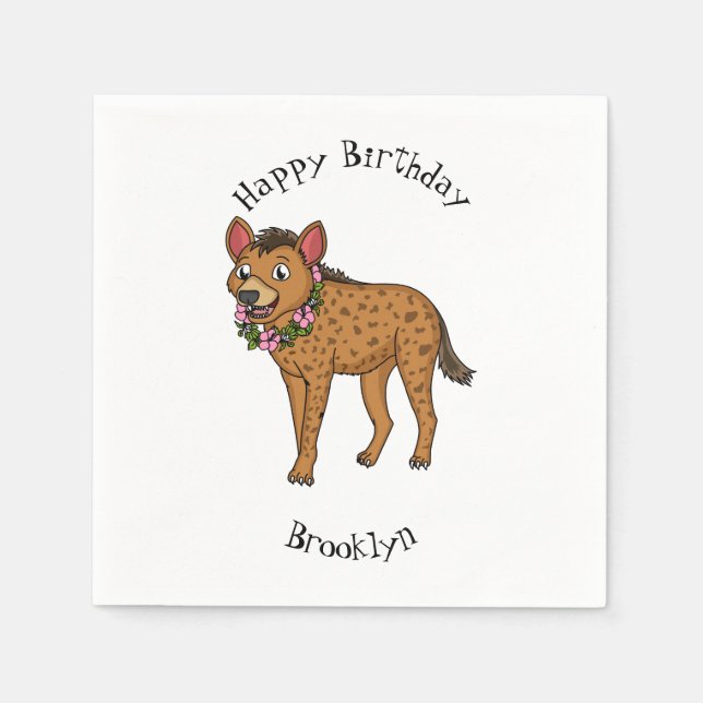 Darstellung von Cartoon in Hyena und Blume Serviette (Vorderseite)