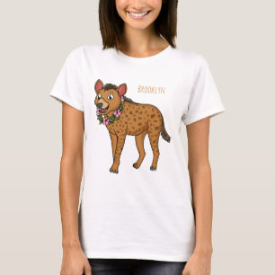 Darstellung von Cartoon in Hyena und Blume T-Shirt