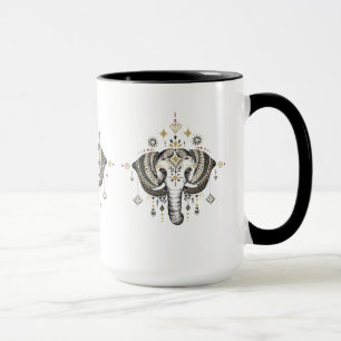 Darstellung von Elefanten in Stämmen Tasse
