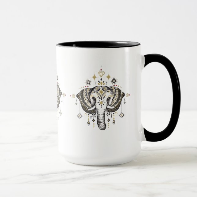 Darstellung von Elefanten in Stämmen Tasse (Rechts)