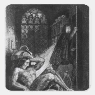 Darstellung von Frankenstein Quadratischer Aufkleber