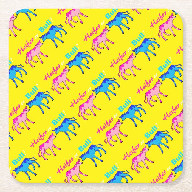 Darstellung von Geschlechtern im Heifer- oder Bull Rechteckiger Pappuntersetzer (Vorderseite)