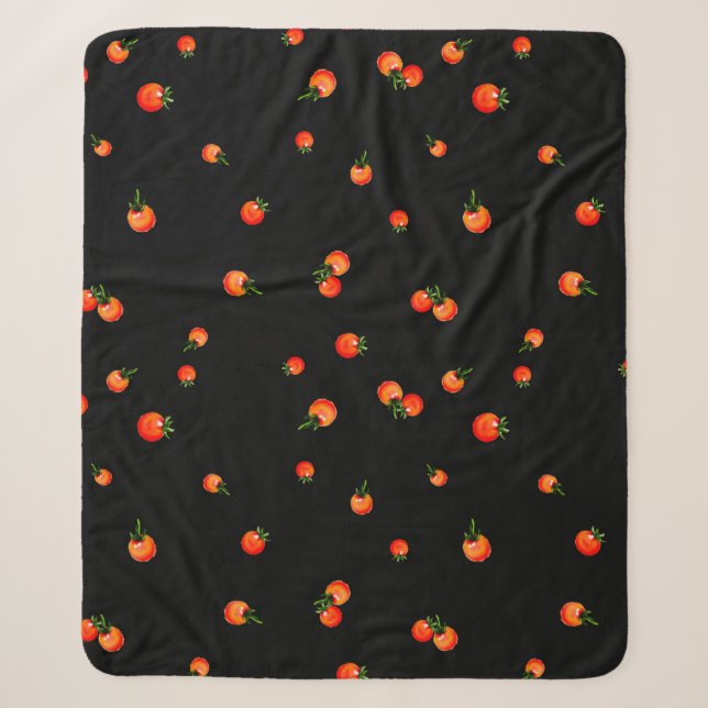 Darstellung von Kirschtomaten. Wasserfarben nahtlo Sherpadecke (Vorderseite)