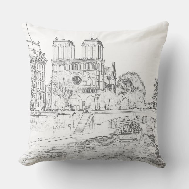 Darstellung von Notre Dame de Paris Kissen (Vorderseite)