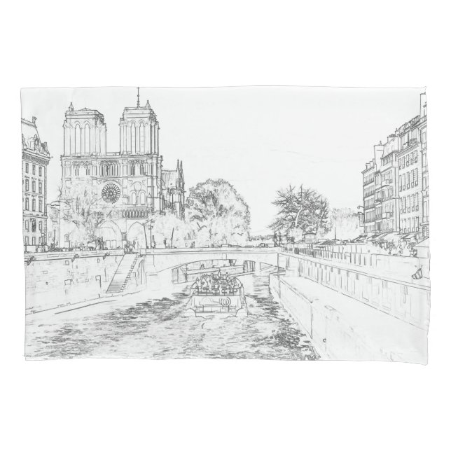Darstellung von Notre Dame de Paris Kissenbezug (Vorderseite)