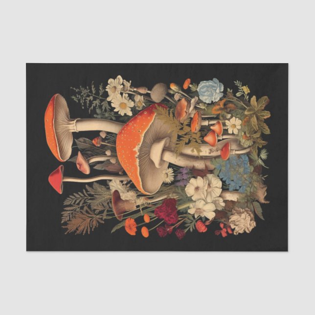 Darstellung von Pilzen unter Hübschen Blume Seidenpapier (Vorderseite)