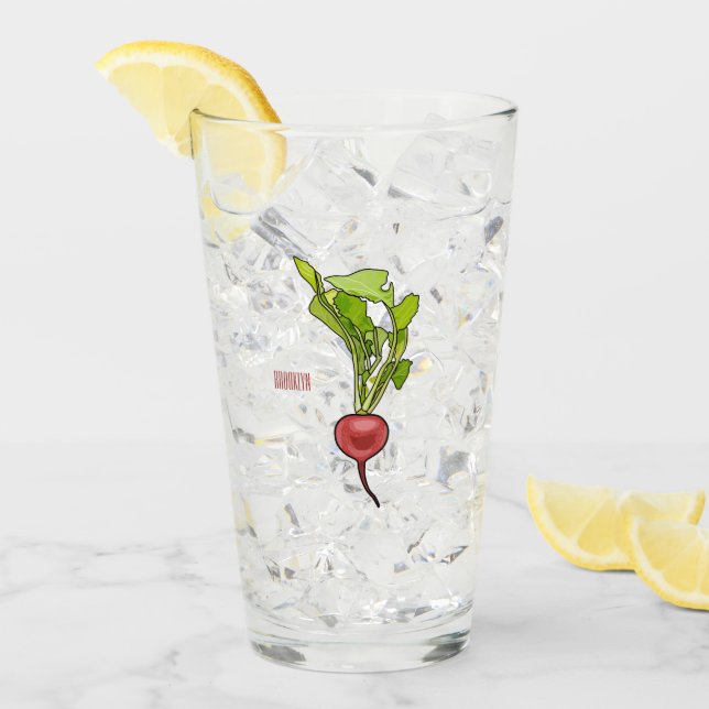 Darstellung von Radieschen-Cartoon Glas (Vorderseite Ice)