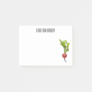 Darstellung von Radieschen-Cartoon Post-it Klebezettel