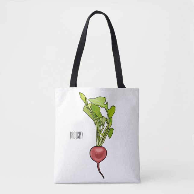 Darstellung von Radieschen-Cartoon Tasche (Vorderseite)