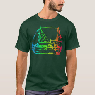 Darstellung von Regenbogen auf Schiffen T-Shirt