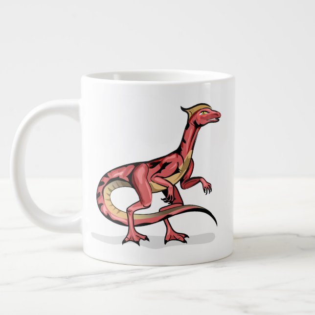 Darstellung von Velociraptor. Jumbo-Tasse (Links)
