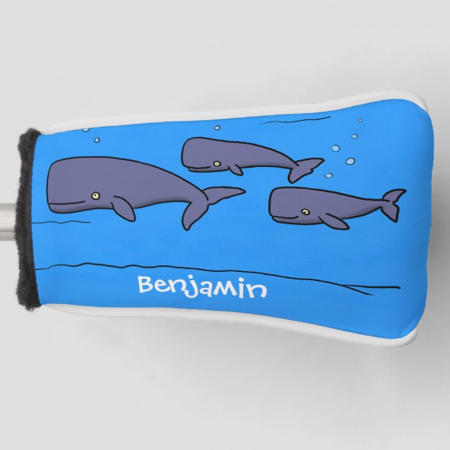 Darstellung von Walen mit niedlicher Wanderung in  Golf Headcover (Vorderseite)