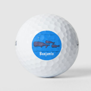 Darstellung von Walen mit niedlicher Wanderung in  Golfball