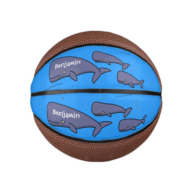 Darstellung von Walen mit niedlicher Wanderung in  Mini Basketball (Vorderseite)