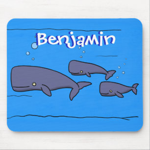Darstellung von Walen mit niedlicher Wanderung in  Mousepad